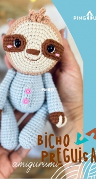 Atelie Pingouin - Josi Sena - Sloth - Bicho Preguiça - Portuguese - Free