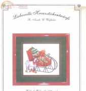 Liebevolle Kreuzstichentwürfe LKE  W-22-04 - Weihnachtsschlitten, rot