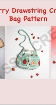 Alyssia Creates - Alyssia Stacey-Orchard - Strawberry Drawstring Crossbody Bag