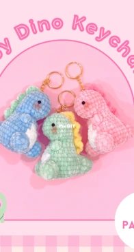 Yarn Pals by NR - YarnPalsByNR - Nina Ryadinskiy - Baby Dino Keychain