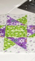 Beginning of work. Sewing patchwork bedspread