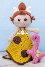 One and Two Company - Carolina Guzman - Cyra the Cavegirl and Dixie the Dino Blanket
