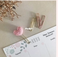 Ponto Arte - Renata Araruna - Paper Clips Mini Rose Mini Tulip Mini Heart - Clips de Papel Mini Rosa Mini Tulipa Mini Coração - Portuguese