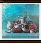 Classic Cross Stitch MSC 341 - Pots in Blue