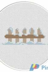 Daily Cross Stitch - Snowy Fence
