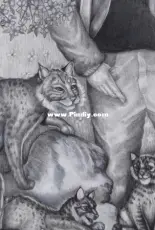 Drawing of Julian Lennon and animals