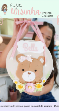 Duda Atelie - Bear Ornament - Enfeite  Ursinha - Portuguese - Free