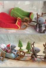 Double Treble Trinkets- Uljana Semikrasa -Christmas Mice Santas Sleigh- Czech