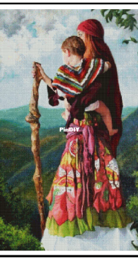 Abakan - Gypsy Woman With Child On The Move by Urszula Przygrodzka