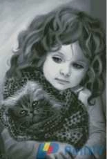 Girl with a cat in gray by Yushchuk/Mully xsd