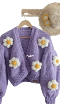 Daisy Cardigan - Classic Raglan Cardigan for Baby and Adults by DreamPixel Gallery