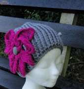 crochet hat with flower
