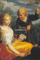 Scarlet Quince MOR001 - Vertumnus and Pomona by Paulus Moreelse
