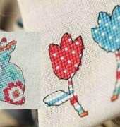 The Great Outdoors - Bunny and Tulips by Lucie Heaton from Cross Stitcher 253 XSD