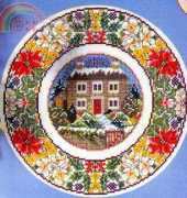Winter Cottage Plate From The World of Cross Stitching 38