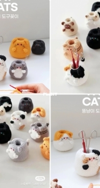 Unknow Designer - Cat Pencil Holder - Карандашница кот - Russian - Translated
