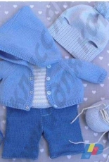 Olga Yanina Boy Bear clothes in Russian Knitted Outfit