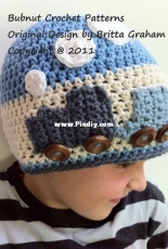 Bubnut Crochet Patterns - Britta Graham - Easy Peasy Train Hat