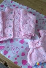 Pink Baby Coat and Bootees