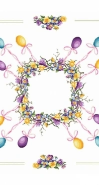 Coricamo 8721 - Tablecloth - Easter Wreath XSD