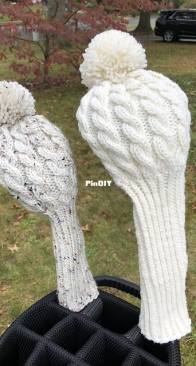 Cabled Aran Golf Headcovers by Kristina K. Miller - Free