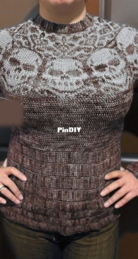 Restless Hooks - Helen Diaz Hilton - Dainty Bones pullover