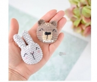 Elisas Crochet - Elisa Sartori - Bunny and Bear Brooches - Free