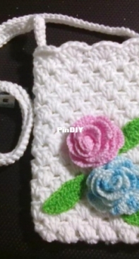 White cell case with flowers