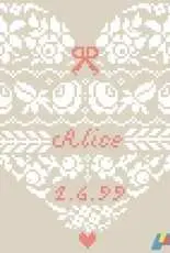 Bleu de Chine 1009 - Coeur Roses blanches PCS