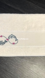 towel infinity dolphins - los disenos de inma etsy