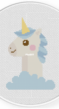 Daily Cross Stitch - Blue Unicorn