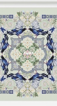 Taiwan Blue Magpies and Tung Flowers Mandala by Totoo Stitch