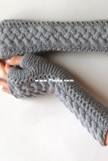 Aimarro Patterns - Marija Spasojevic - Braided Cable Fingerless Mitts