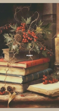 Piñas, libros y vela 2 by Majabel creaciones XSD