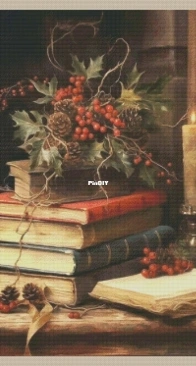 Piñas, libros y vela 2 - Pineapples, books and candle 2 Majabel creaciones XSD
