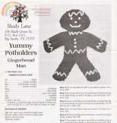 Shady Lane - Debby Caldwell - Yummy Potholders Gingerbread Man