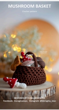 Dorogina Toys - Knitted World by Elena - Elena Dorogina - Mushroom basket