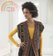 Free Fair Isle Pocketed Vest Knitting Pattern by Lion Brand