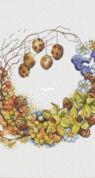 Fun Sheep -  FS/20-004 - Quail Spring Wreath by Anastasia Kravtsova / Eremeeva