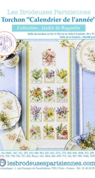 Les Brodeuses Parisiennes LBP - Calendar Tea Towel - Torchon Calendrier de l'année by Véronique Enginger
