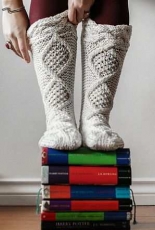 Cozy Cable Slipper Socks by Abbye Dahl - AbbyeKnits