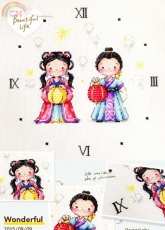 SODA cute chinese couple clock