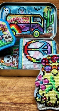 The Murder Puffin - Altoids Tin Insert Ghost Hippie - Cross Stitch Pattern Embroidery Halloween Hippy Mystery True Crime Cross Stitch Pattern