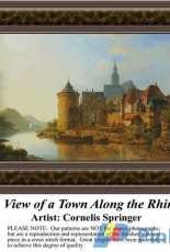 Sunrays Creations RE-574 - A view of a Town Along the Rhin