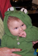 Frog Suit with Hood by Alison Jenkins /Wacky Baby Knits-Free