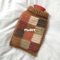 Gek op Haken - Knotsosquare - Susy Terheggen - Patchwork Hot water bottle cover - Patchwork Kruikhoes - Dutch
