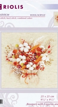 Riolis 1913 - Bouquet with Lagurus and Cotton