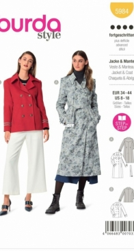 Burda style 5984 Jacket and Coat - English