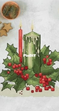 Christmas decoration with candles by Xstitch tower