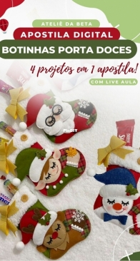 Atelie da Beta - Roberta Ferreira - Candy Holder Booties - Botinhas Porta Doces - Portuguese